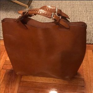 Zara leather shopper bag tote